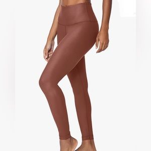 Athleta Elation Shimmer Shiny Legging Rose Gold Size MP